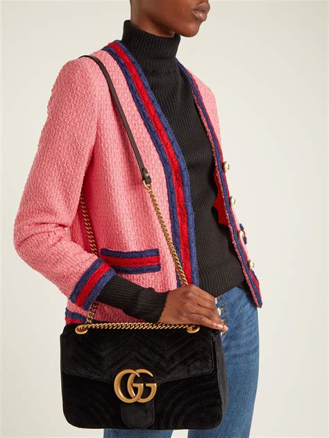 gucci quilted velvet bag|Gucci velvet bag marmont.